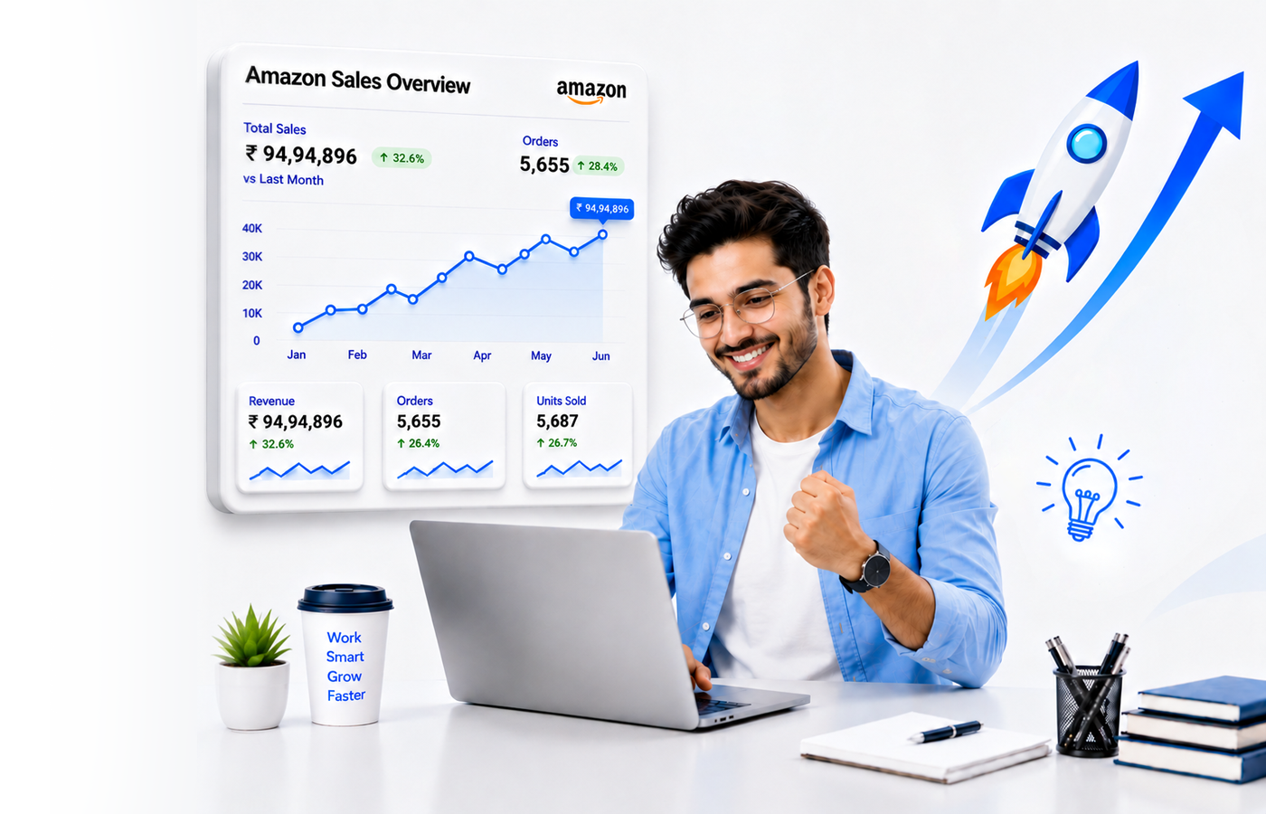 E-commerce growth — sales dashboard and expert